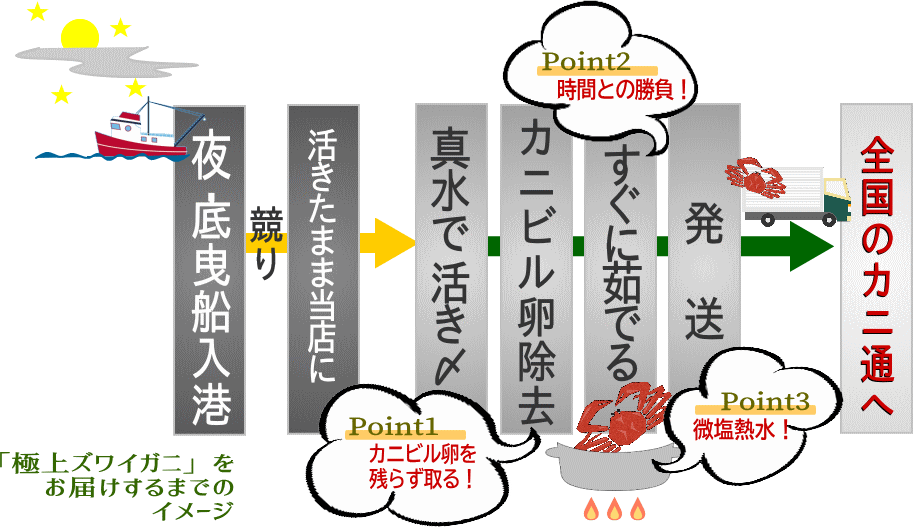 ズワイガニが届くまで